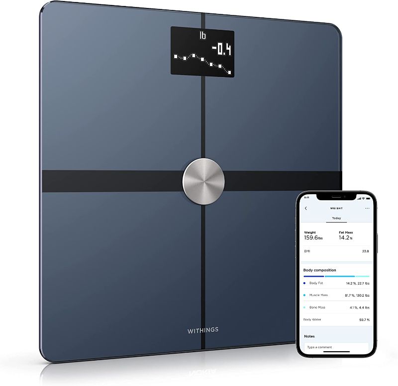 Photo 1 of Withings Body+ Smart Wi-Fi bathroom scale - Scale for Body Weight - Digital Scale and Smart Monitor Incl. Body Composition Scales with Body Fat and Weight loss management, body scale