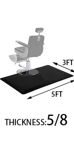 Photo 1 of 5/8 in Barber Chair Salon Mat Floor Standing Anti-Fatigue Mat Hair Stylist Mat
