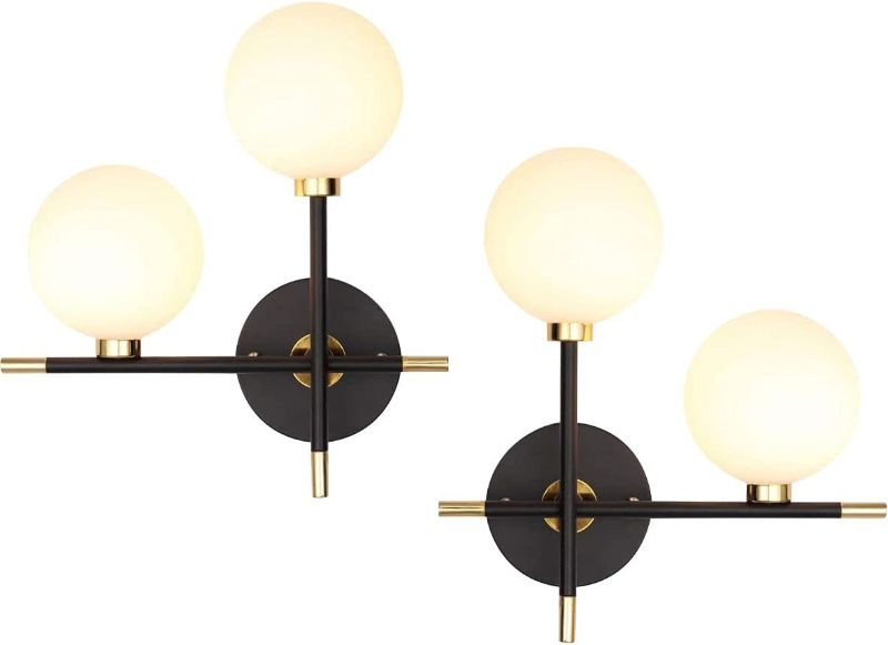 Photo 1 of KCO Magic Bean Globe Wall Sconces 2-Lights Mid Century Wall Lamp Besides Wall Sconces Creative Wall Lamp for Bedroom Bathroom Hallway Entryway