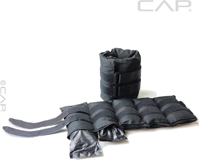 Photo 1 of CAP Barbell HHA-CB020A1 20-Pound Pair Adjustable Ankle Weights, Black