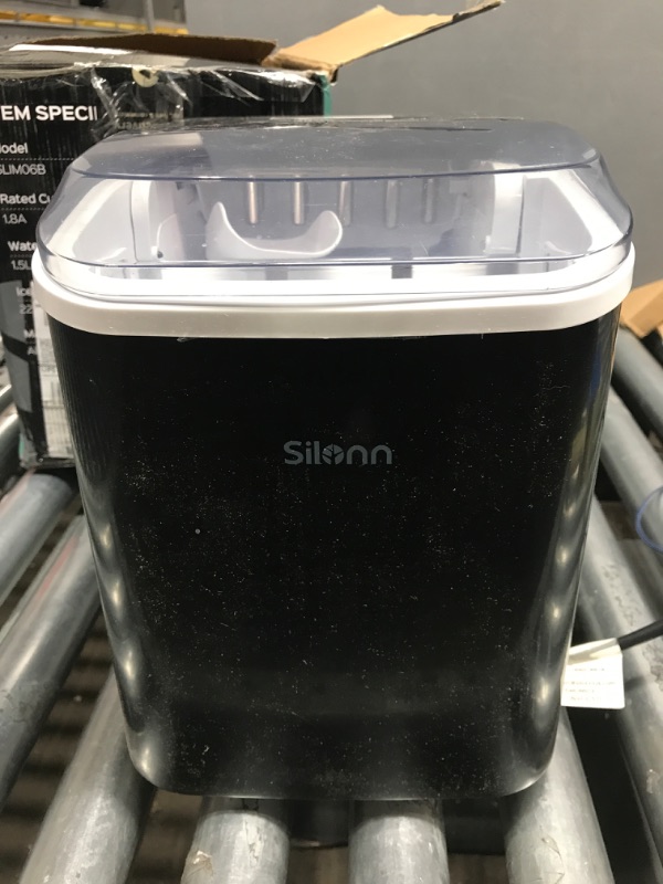 Photo 3 of ***PARTS ONLY*** Silonn Ice Makers Countertop, 9 Cubes Ready in 6 Mins, 26lbs in 24Hrs, Self-Cleaning Ice Machine with Ice Scoop and Basket, 2 Sizes of Bullet Ice for Home Kitchen Office Bar Party
