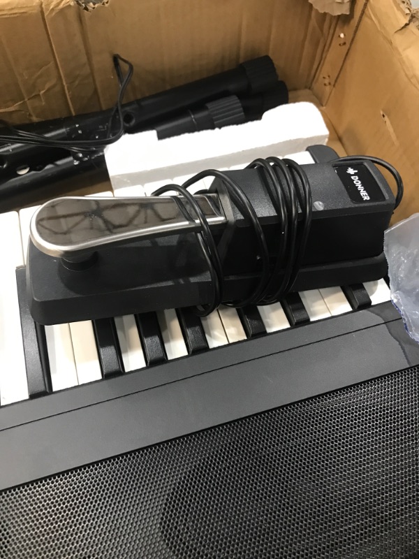 Photo 3 of Digital Piano Ultrathin Donner DEP-45, Beginner Electric Piano Keyboard with 88 semi-weighted Keys, Full Size Portable Electronic Keyboard Piano with Stand, Sustain Pedal, Power Supply DEP45+Pedal+Stand