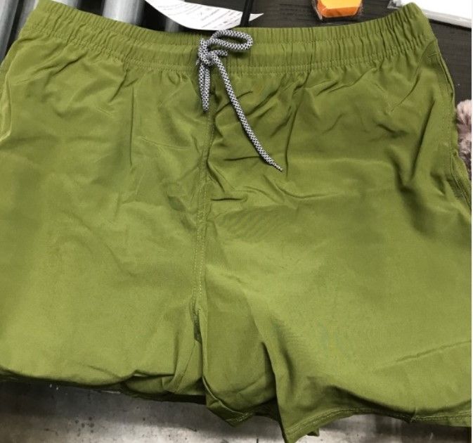 Photo 2 of Biwisy Mens Swim Trunks Quick Dry Swim Shorts with Mesh Lining Funny Beach Shorts Army green size XL