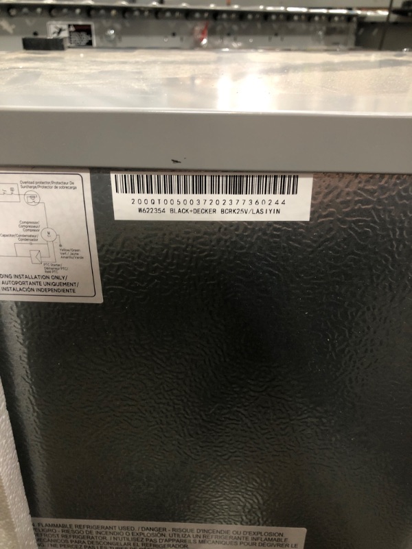 Photo 1 of ***PARTS ONLY*** BLACK+DECKER BCRK25V Compact Refrigerator Energy Star Single Door Mini Fridge with Freezer
