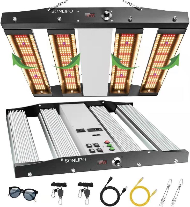 Photo 1 of **DEFECTIVE*
SONLIPO SPC2500 LED Grow Light 250W, 4x4 ft Coverage with 1220 Samsung LEDs Sunlike Full Spectrum with UV & IR, Dimmable Daisy Chain Timer VEG & Bloom Grow Lamp Hydroponic Indoor Plants Seeding Flower
