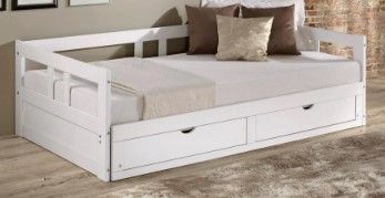 Photo 1 of **OPENED-NO HARDWARE**
Melody Twin to King Extendable Day Bed with Storage, White-77"L x 44"W x 25"H

