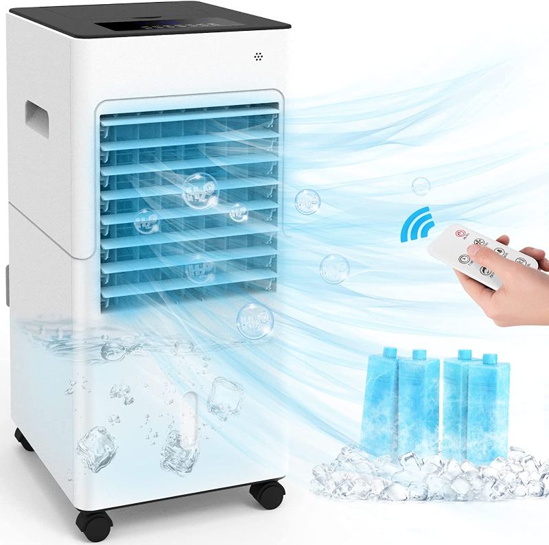 Photo 1 of -TESTED-
AGILLY 3-in-1 Evaporative Air Cooler, 3 Wind Speeds, 60°Oscillation Swamp Cooler, 12H Timer, Remote Control & LED Screen, Portable Air Conditioner Fan for Small Room Home & Office, White
