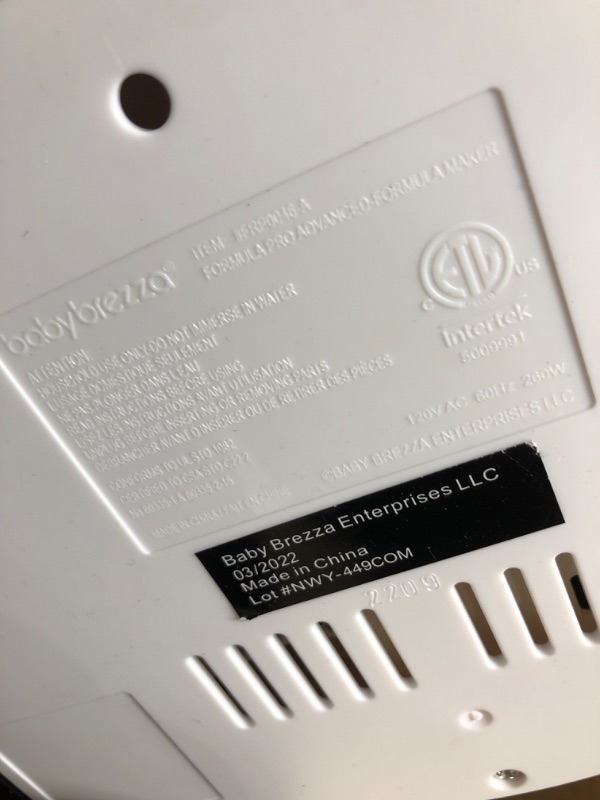 Photo 3 of New and Improved Baby Brezza Formula Pro Advanced Formula Dispenser Machine - Automatically Mix a Warm Formula Bottle Instantly - Easily Make Bottle with Automatic Powder Blending