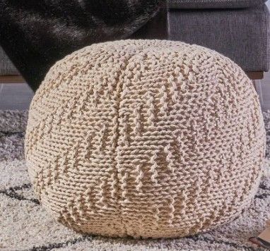 Photo 1 of Alwes Knitted Pouf - Christopher Knight Home

