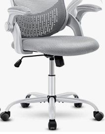 Photo 1 of **SEE COMMENTS**
Office Chair - Desk Chairs with Wheels, Ergonomic Home Office Chair with Flip-up Arms and Lumbar Support, Mesh Swivel Rolling Chair Height Adjustable, Tilt and Lock, Computer Desk Chair, Grey
