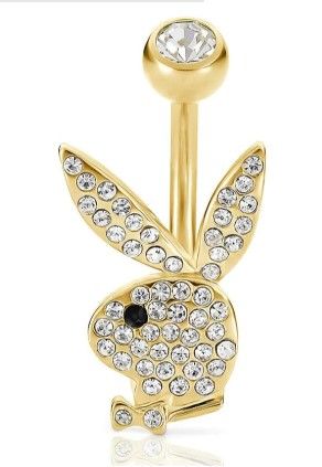 Photo 1 of Pave Rabbit Head Belly Ring
