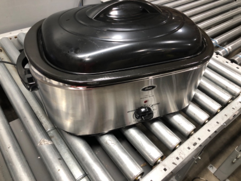 Photo 2 of 22 qt. Roaster Oven with Self-Basting Lid in Stainless Steel