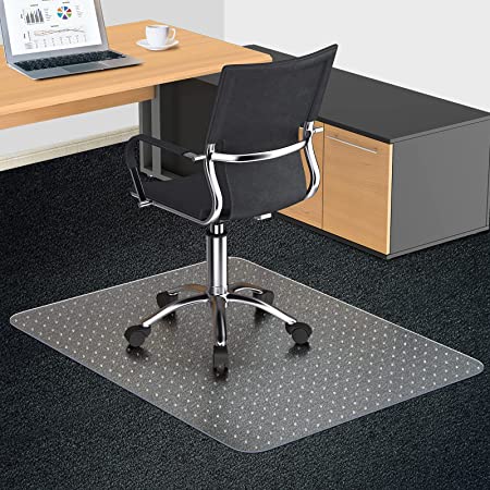 Photo 1 of Office Chair Mat for Carpeted Floors, 48"X36" 2.0mm Thick, Rectangle Desk Chair Mats with Studs for Low and Medium Pile Carpets, Easy Glide, Flat Without Curling
