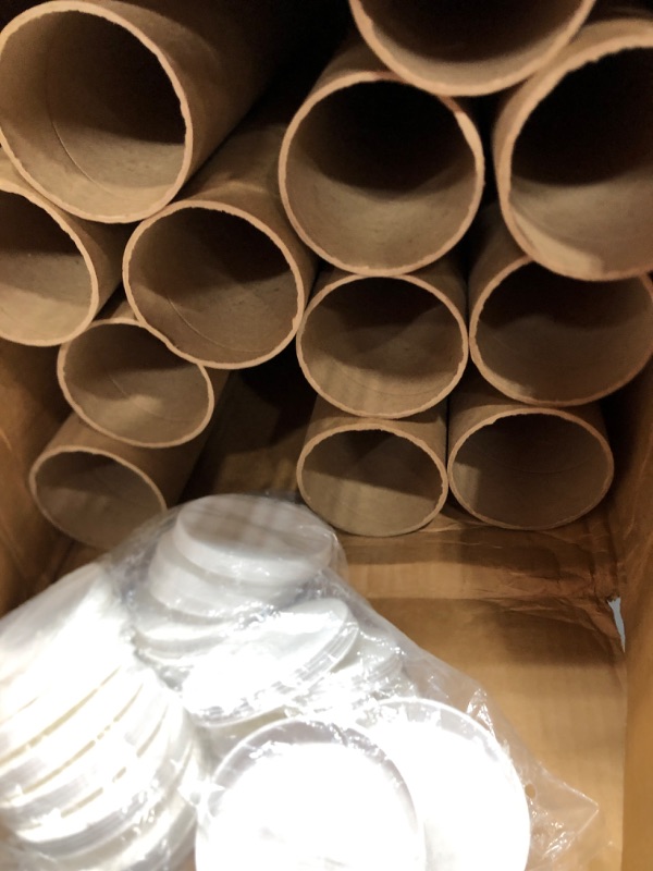 Photo 2 of 12 Pcs Kraft Mailing Tubes with Cap 2 Inch by 24 Inch Kraft Cardboard Poster Tube for Posters Mailing Shipping Documents Blueprints Art Drawings Storing Protecting
