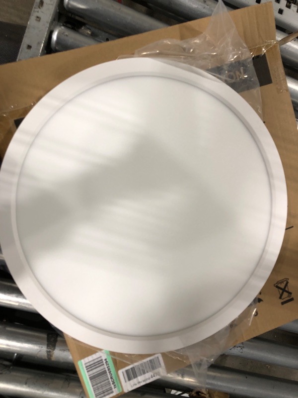 Photo 2 of 18 Inch LED Round Flat Panel Light, White, 32W, 3200lm, 3000K/4000K/5000K CCT Selectable, 120°Beam Angle, Dimmable Edge-Lit Flush Mount Ceiling Light Fixture - ETL Listed
