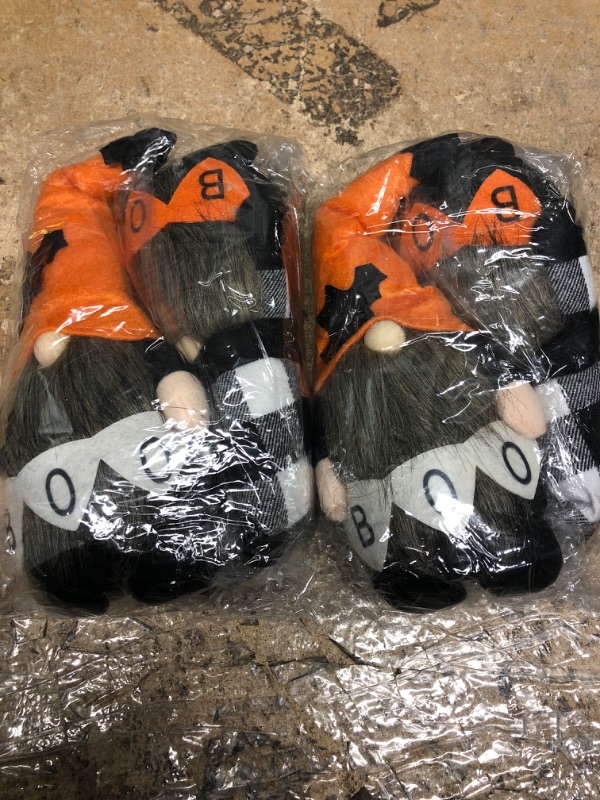 Photo 1 of Rhuyoshn 2 Pack Halloween Gnomes Plush Decorations, Handmade Standing Halloween Gnome Tomte Swedish Gnome Nisse Scandinavian Plush Doll Table Ornament for Home Decor 3 (PACK OF 2)