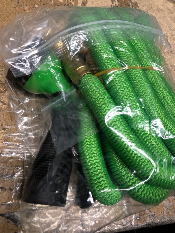 Photo 1 of GrowGreen Expandable Garden Hose with High Pressure Hose Spray Nozzle, All Brass Connectors, Leak Proof, Heavy Duty Material 25 Feet