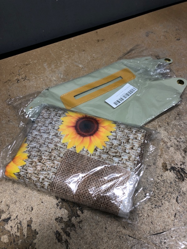Photo 1 of Tablecloth Rectangle & Oblong 60x90inch Sunflower Floral Tablecloths Patchwork Buffalo Plaid Table Cloth Farmhouse Waterproof Table Cover for Dining Room Kitchen Geometric Home Decor,Yellow 60"Wx90"L Red WITH TISSUE BOX COVER 