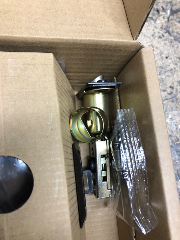 Photo 1 of Amazon Basics Victorial Door Lever With Lock, Privacy, Matte Black Matte Black Privacy