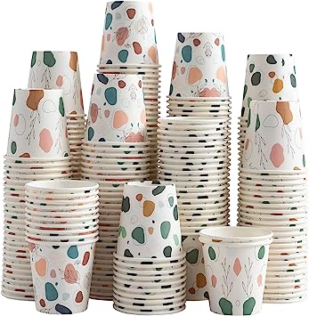 Photo 1 of [300 Pack] 3 oz Disposable Paper Cups, Small Bathroom Cups, Mouthwash Cups, Mini Colorful Espresso Cups 3 OZ, Paper Cups for Party, Picnic, BBQ, Travel, Home and Event Animal 3 oz