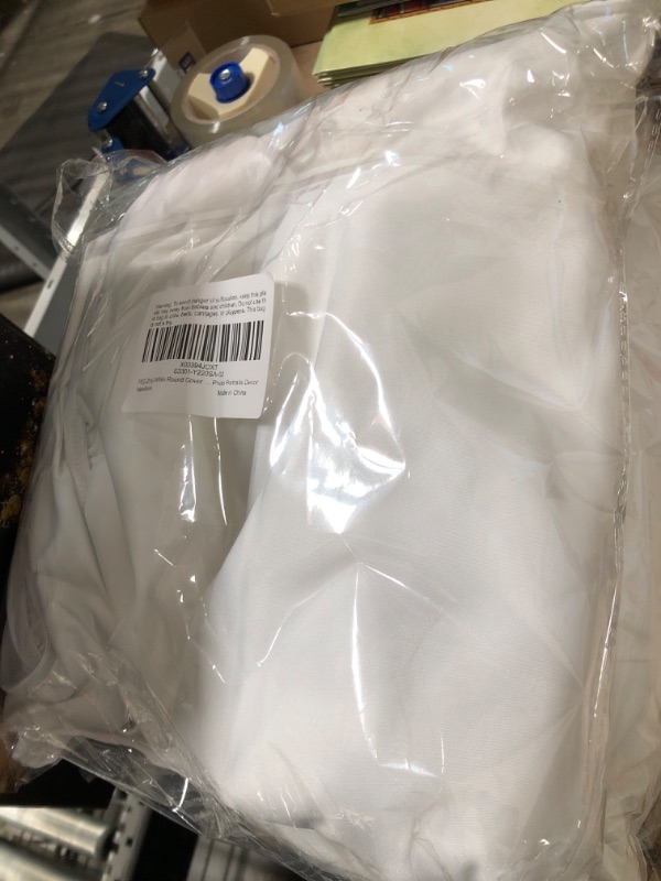 Photo 1 of 7ft(2.2m) White Round Cover Polyester Backdrop Pure White Circle Stand Backdrop Cover for Photography Party Wedding Birthday Baby Shower Gender Reveal Kids Children Adults Photo Portraits Decor 7x7ft