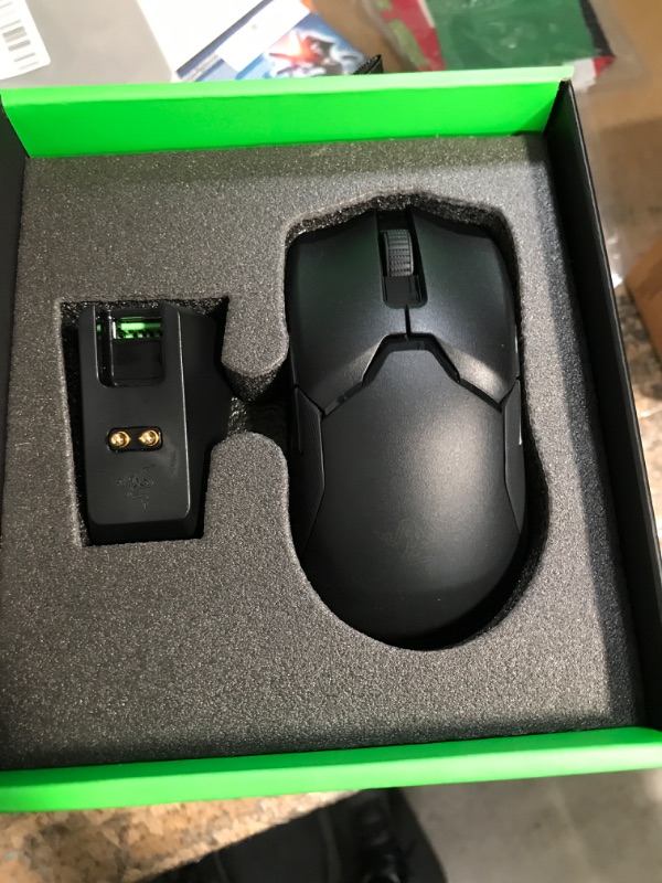 Photo 2 of Razer Viper Ultimate Hyperspeed Lightweight Wireless Gaming Mouse & RGB Charging Dock: Fastest Gaming Mouse Switch - 20K DPI Optical Sensor - Chroma Lighting - 8 Programmable Buttons - 70 Hr Battery Classic Black Mouse + Dock