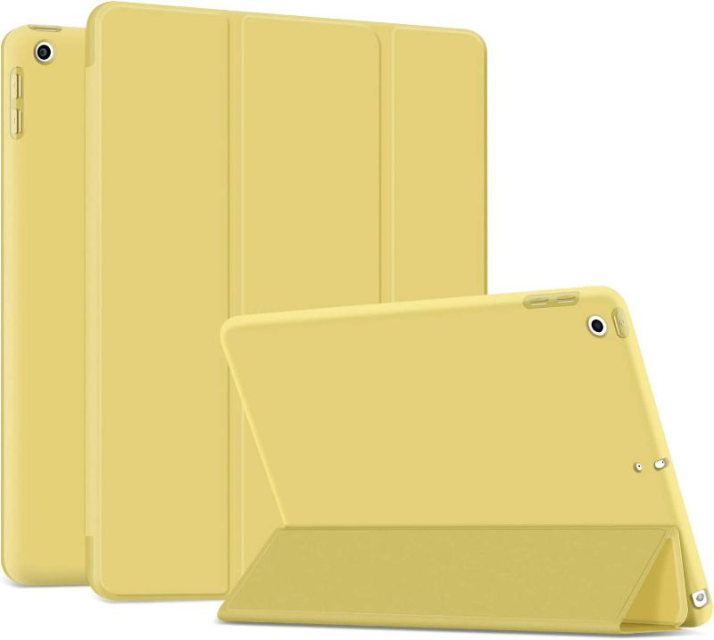 Photo 1 of Ayotu Soft Case for New iPad 7th Generation 10.2" 2019, Auto Sleep/Wake Slim Lightweight Trifold Stand Case,Soft TPU Back Cover for Apple iPad 10.2 inch 2019 Released,Yellow
