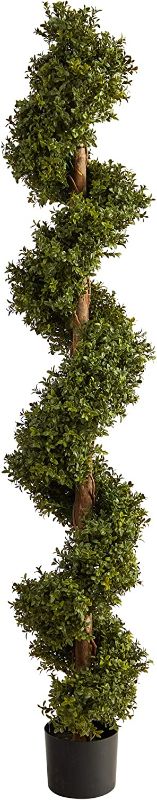 Photo 1 of 6ft. Boxwood Spiral Topiary Artificial Tree
