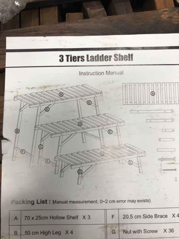Photo 1 of 3 tiers ladder shelf