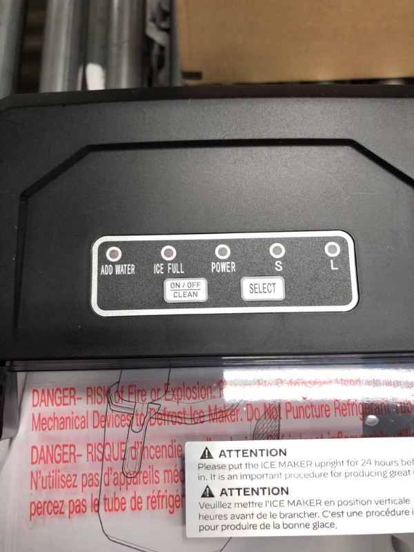 Photo 1 of Silonn Ice Maker Countertop, Portable Ice Machine with Carry Handle, Self-Cleaning Ice Makers with Basket and Scoop, 9 Cubes in 6 Mins, 26 lbs per Day, Ideal for Home, Kitchen, Camping, RV Balck