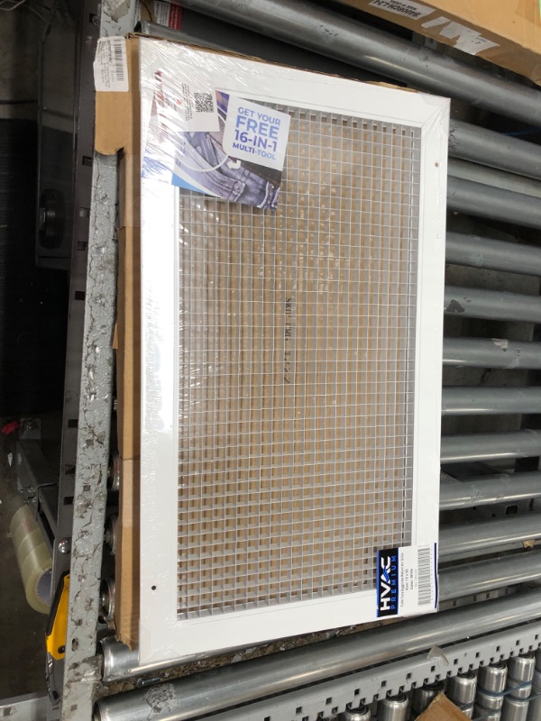 Photo 2 of 12" x 22" or 22" x 12" Cube Core Eggcrate Return Air Grille - Aluminum Rust Proof - HVAC Vent Duct Cover - White [Outer Dimensions: 14.75] 12 x 22 Return Grille