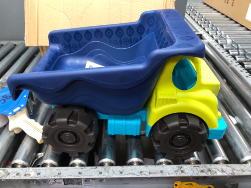 Photo 2 of B. toys by Battat B. Toys - Colossal Cruiser - 20 Large Sand Truck - Beach Toy Dump Trucks for Kids 18 M (Lime/Navy)