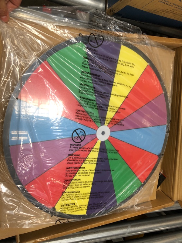 Photo 2 of iElyiEsy 18 Inch Spinning Wheel for Prize 14 Slots Tabletop Prize Wheel Spinner with Stand, Dry Erase Marker and Eraser for Trade Show Carnival Party Pub Fortune Game