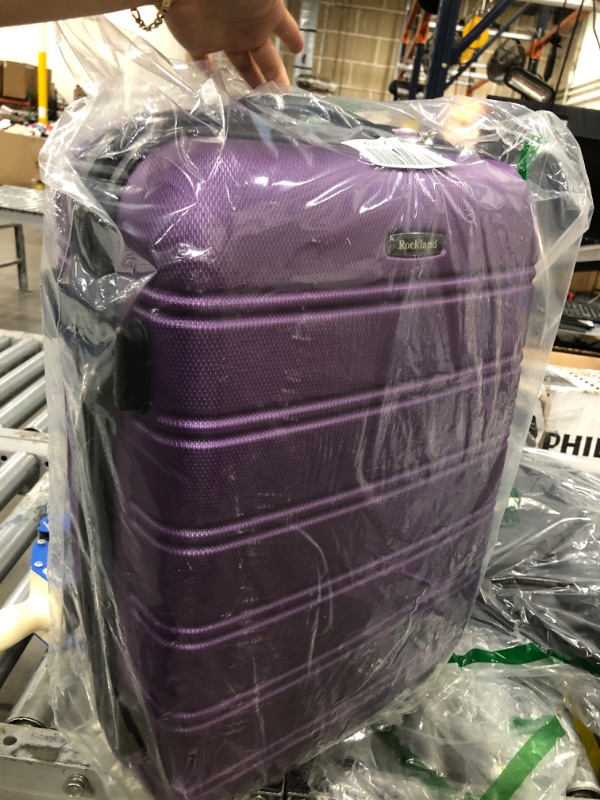 Photo 2 of Rockland Melbourne Hardside Expandable Spinner Wheel Luggage, Purple, Carry-On 20-Inch
