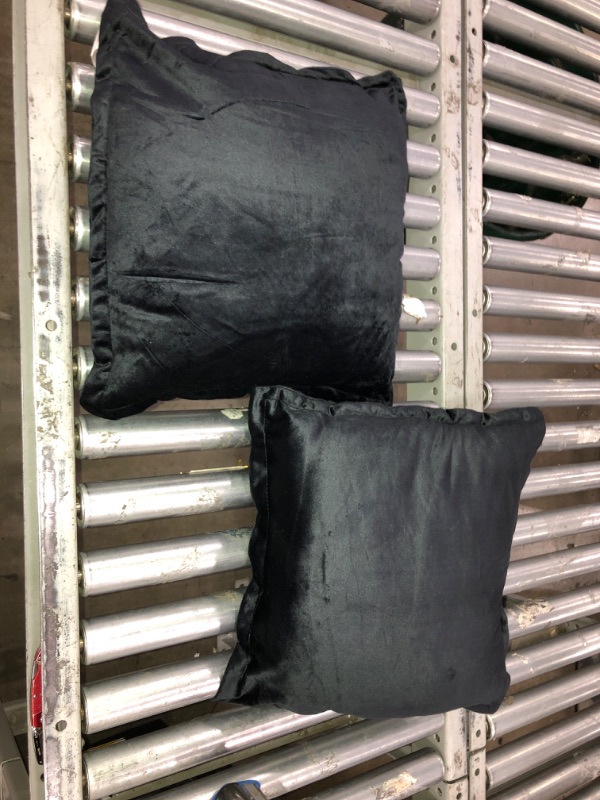 Photo 1 of SIZE 18X18 INCH BLACK VELVET PILLOWS 2PK