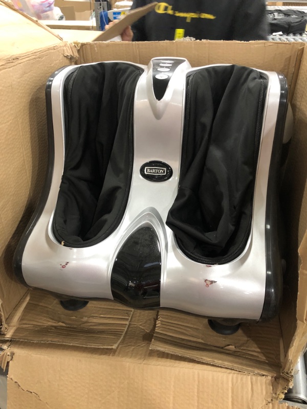 Photo 2 of (MISSING POWERCORDS/REMOTE; COSMETIC DAMAGES) Barton Foot Calf Leg Massager Machine Shiatsu Kneading Rolling Vibration Heating Deep Kneading Massage 