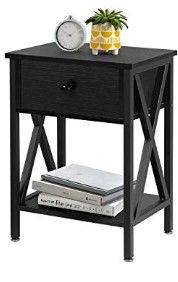 Photo 1 of **INCLUDES ONLY ONE NIGHT STAND**VECELO Modern Versatile Nightstands X-Design Side End Table Night Stand Storage Shelf with Bin Drawer for Living Room Bedroom