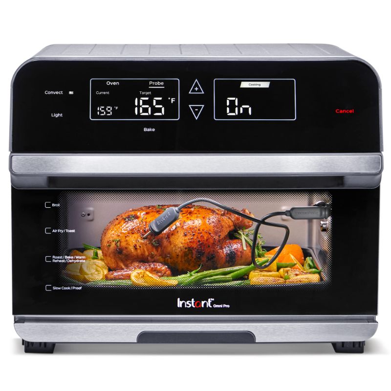 Photo 1 of (SEE NOTES FOR MAJOR DAMAGES) Instant Omni Pro 19 QT/18L Air Fryer Toaster Oven Combo, From the Makers of Instant Pot, 14-in-1 Functions, Fits a 12" Pizza, 6 Slices of Bread, App with Over 100 Recipes
