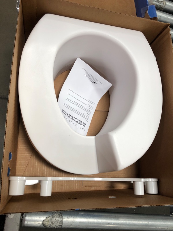 Photo 2 of (MISSING HARDWARE) SP Ableware Maddak Tall-Ette 4-Inch Elongated Elevated Toilet Seat (725831004)
