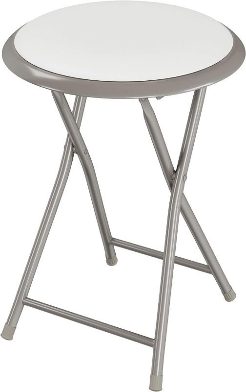 Photo 1 of 18-Inch Folding Bar Stool – Heavy-Duty Padded Portable Stool with 300-Pound Capacity for Dorm, Recreation Room or Game Room by Lavish Home (Gray) Set of 2
