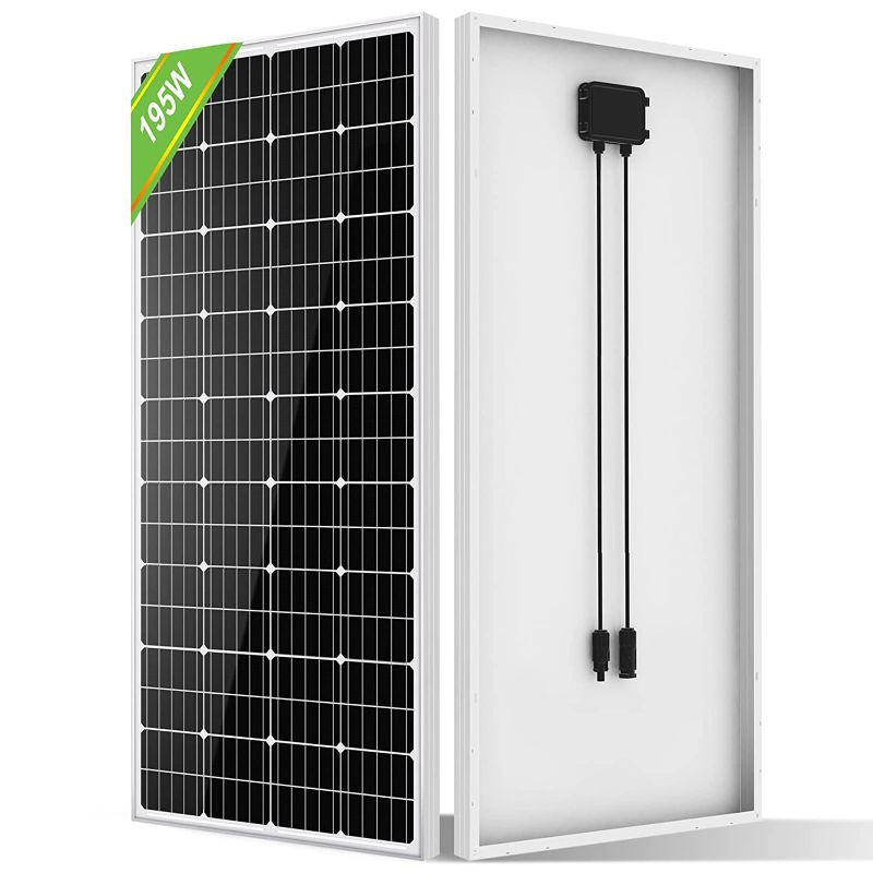 Photo 1 of **PANNEL IS SHATTERED **ECO-WORTHY 195 Watt 12 Volt Monocrystalline Solar Panel Module Off Grid PV Power for Battery Charging, Boat, Caravan, RV
