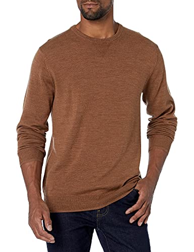 Photo 1 of Goodthreads Men's Lightweight Merino Wool Crewneck Sweater, Camel, Large
