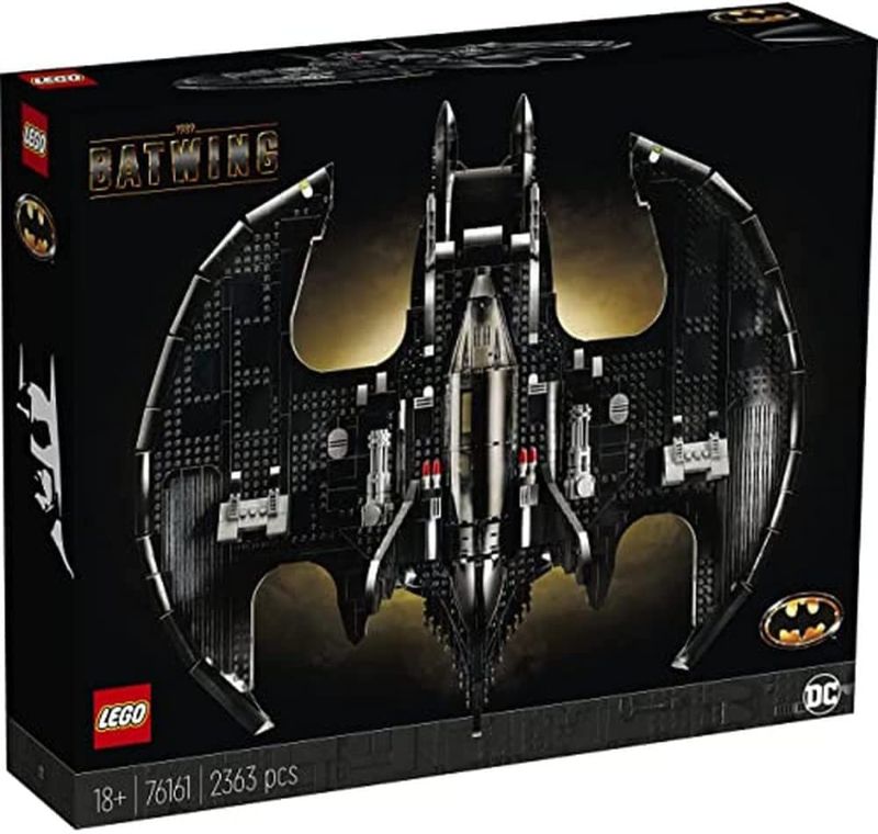 Photo 1 of **MISSING PARTS** LEGO DC Batman 1989 Batwing 76161 Displayable Model with a Buildable Vehicle and Collectible Figures: Batman, The Joker – Mime Version and Lawrence The Boombox Goon, New 2021 (2,363 Pieces)
