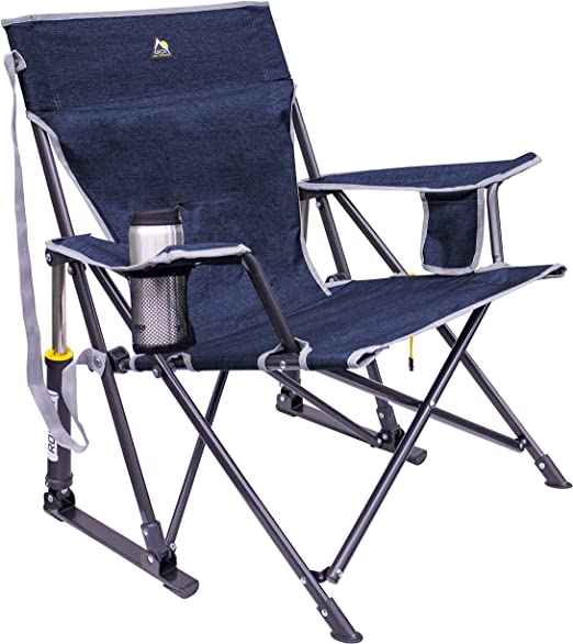 Photo 1 of GCI Outdoor Kickback Rocker Portable Rocking Chair & Outdoor Camping Chair, Heathered Indigo
