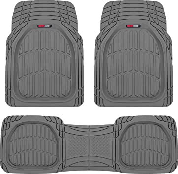 Photo 1 of Motor Trend 923-GR Gray FlexTough Contour Liners-Deep Dish Heavy Duty Rubber Floor Mats for Car SUV Truck & Van-All Weather Protection Trim to Fit Most Vehicles
