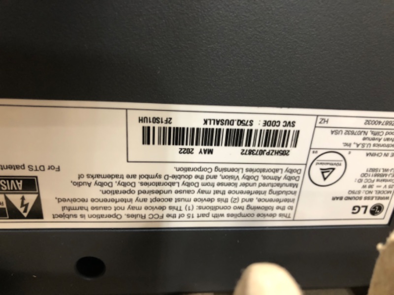 Photo 8 of LG S75Q 3.1.2ch Sound bar with Dolby Atmos DTS:X, High-Res Audio, Synergy with LG TV, Meridian, HDMI eARC, 4K Pass Thru with Dolby Vision
