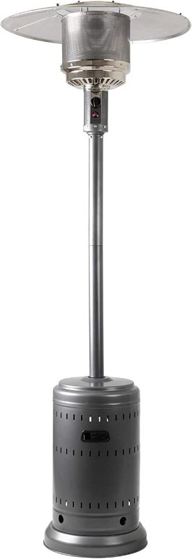 Photo 1 of Amazon Basics 46,000 BTU Outdoor Propane Patio Heater with Wheels, Commercial & Residential - Slate Gray
