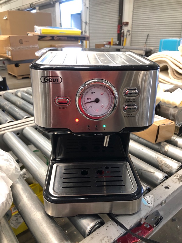 Photo 1 of Gevi Espresso Machine 15 Bar, Expresso Coffee Machine With Milk Foaming Steam Wand, Espresso and Cappuccino Maker, 1.5L Water Tank, For Home Barista, 1100W, Black
