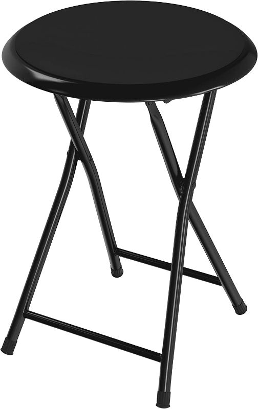 Photo 1 of **MINOR DAMAGE* Lavish Home 18-Inch Folding Bar Heavy-Duty Padded Portable Stool with 300-Pound Capacity for Dorm, Recreation Game Room, Black
