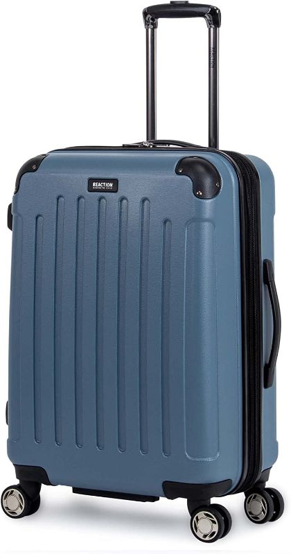 Photo 1 of **MINOR CRACK ON BOTTOM** Kenneth Cole Reaction Renegade 24” Check Size Expandable Luggage Lightweight Hardside 8-Wheel Spinner Travel Suitcase Bag, Granite Blue, inch
